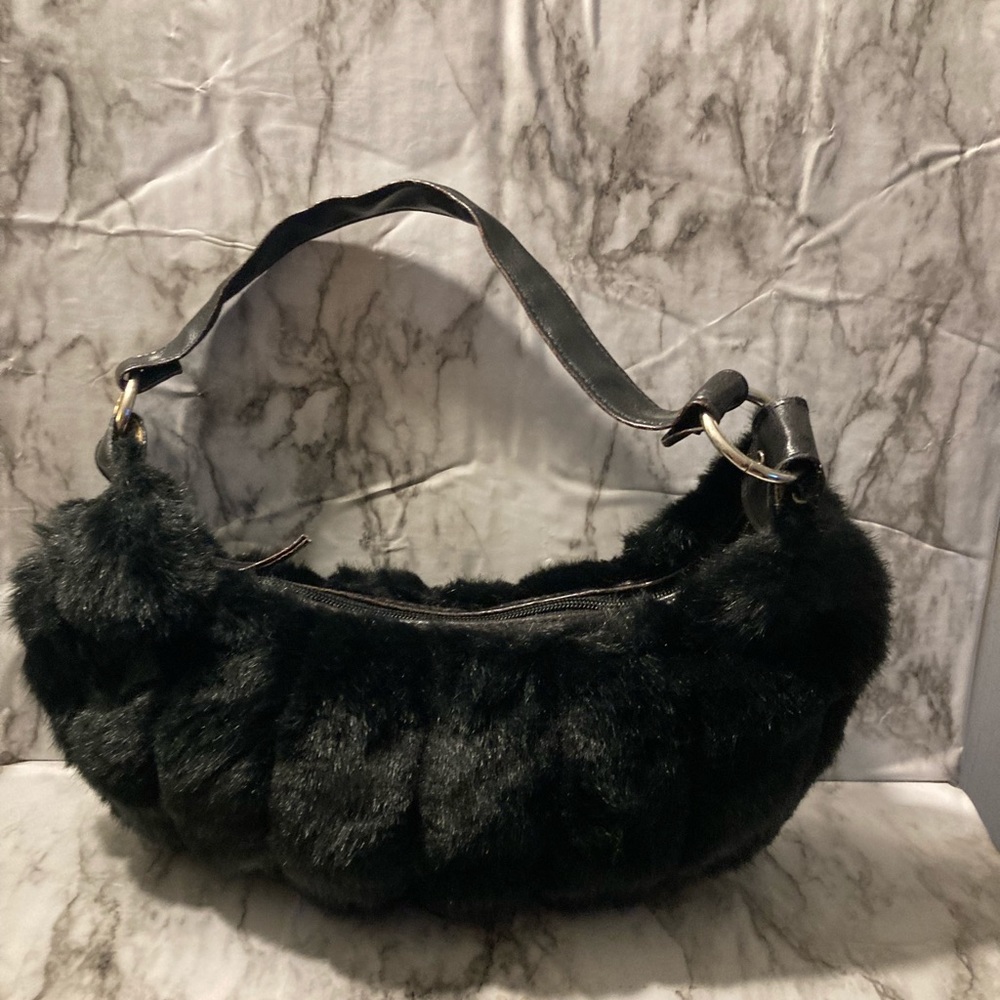 Faux fur hobo.